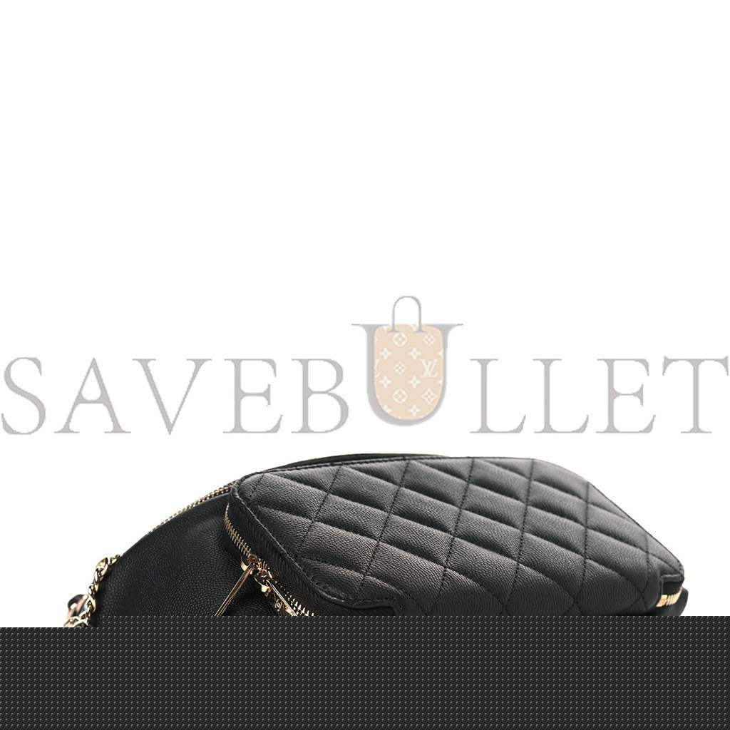 Ch*el caviar quilted business affinity waist belt bag black (19*15*8cm)
